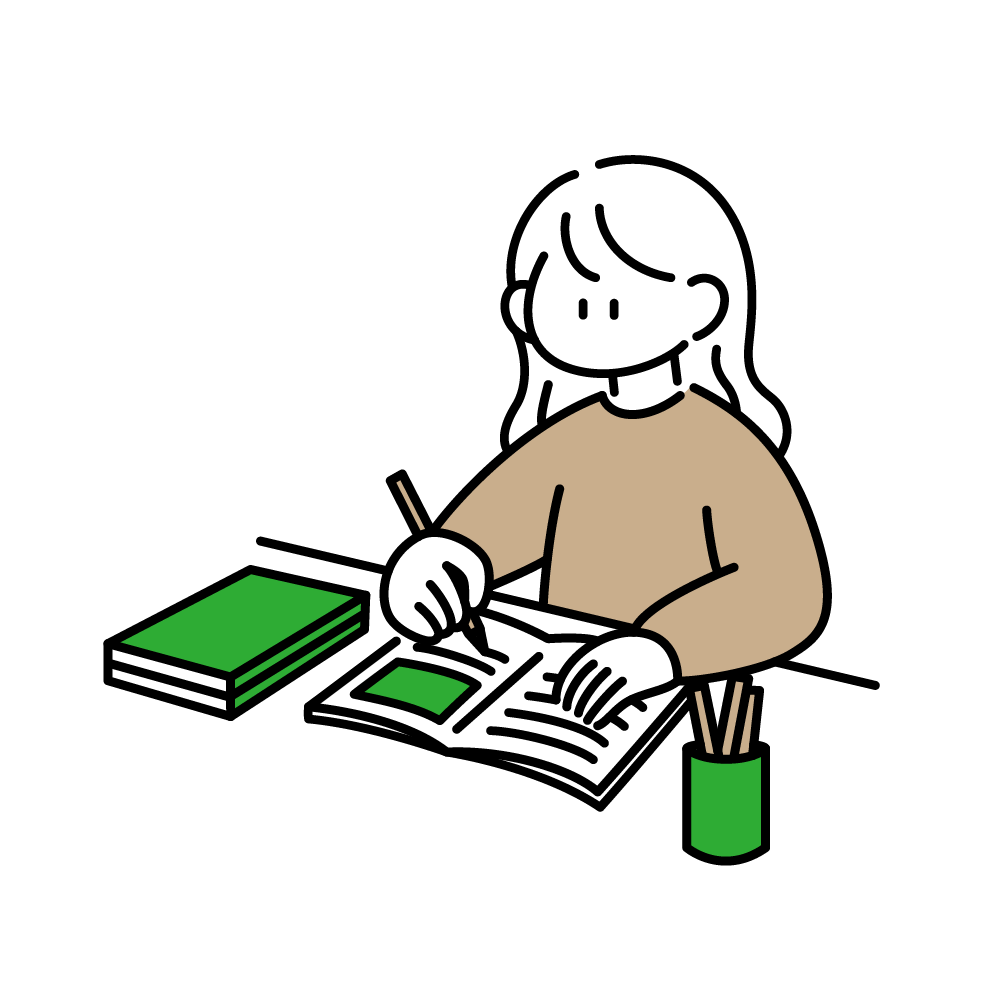 勉強する女の子
